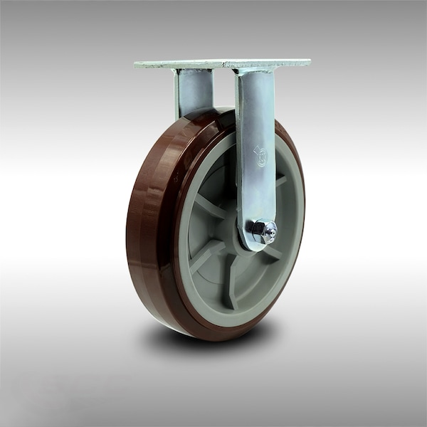 8 Inch Stainless Steel Polyurethane Wheel Rigid Caster with Ball Bearing SCC